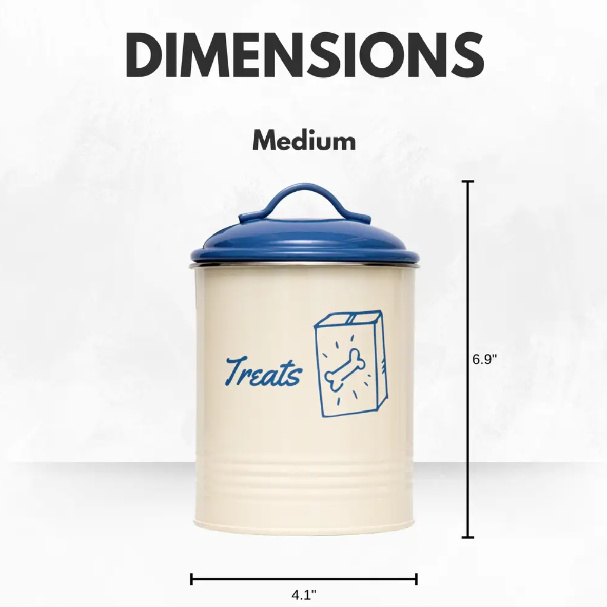 Country Living Set of 3 Pet Treat Canisters, Dog Treat Storage – French Blue Lid American Pet Supplies