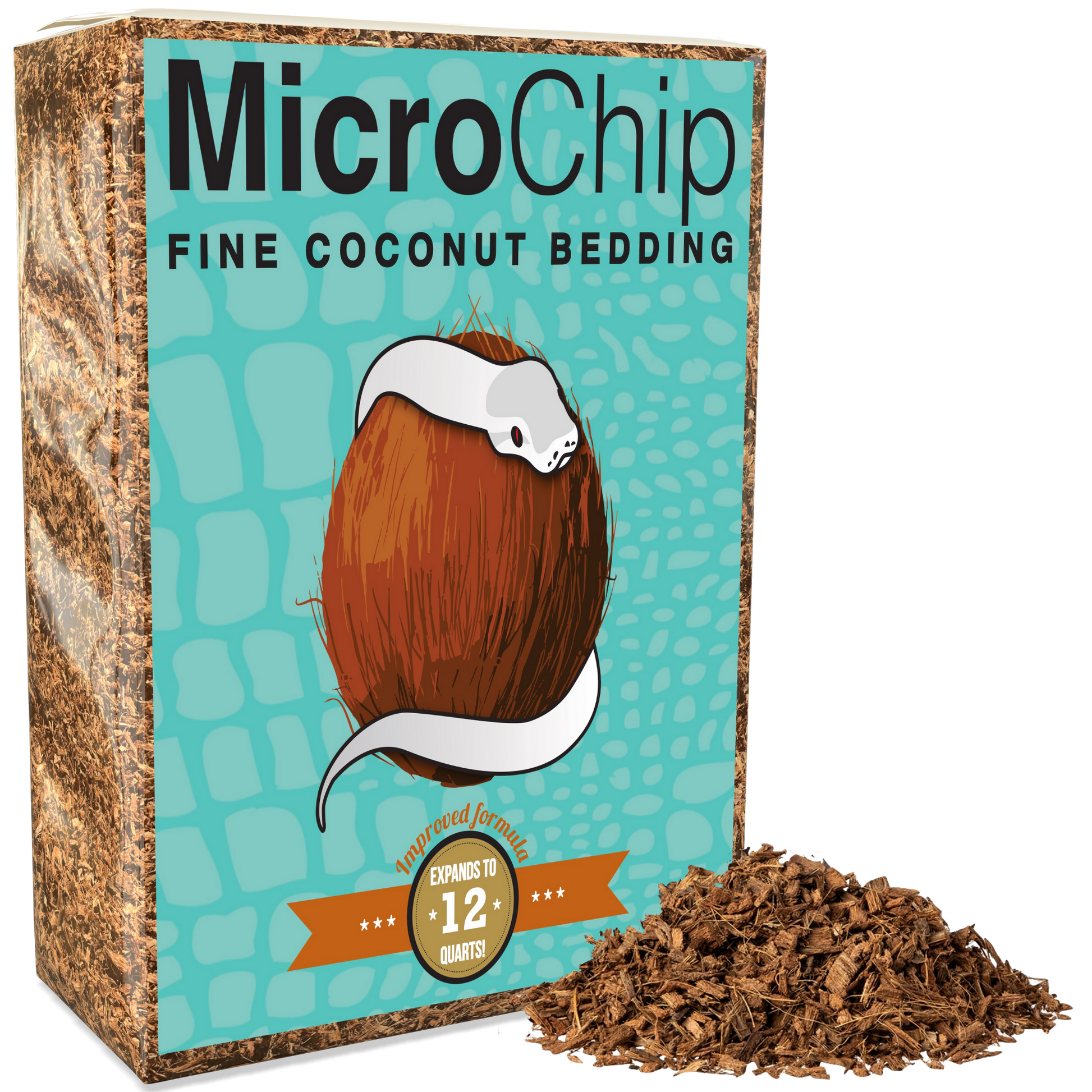 MicroChip Fine Coconut Chip Mix; Ready to Use 12 Quart Substrate ReptiChip LLC