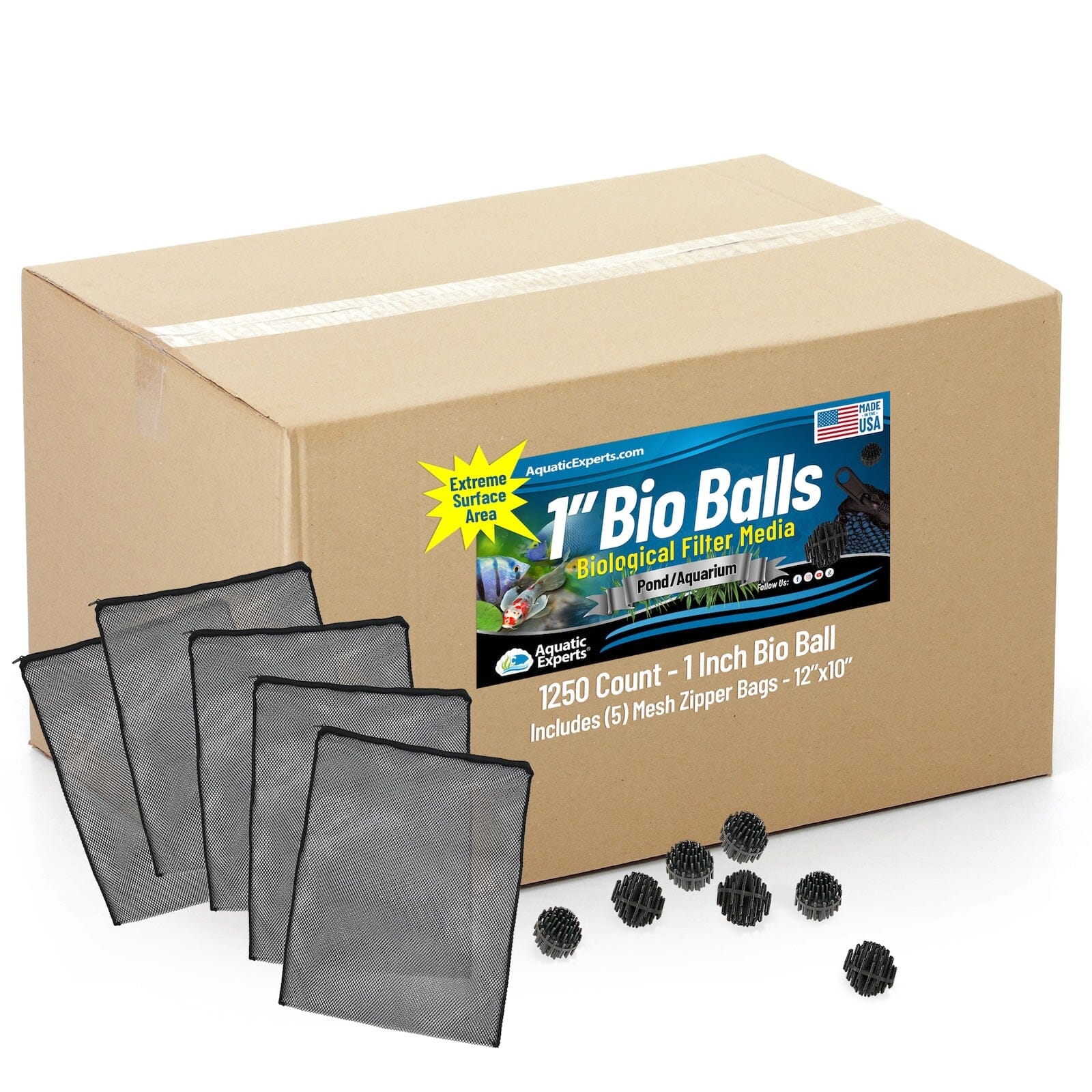 1-Inch Bio Balls Filter Media - Perfect for Aquarium & Small Pond Filters - High-Quality Bio Balls Bio balls Aquatic Experts