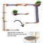 The Gardens - Modern Cat Tree with Plants Natural Bamboo Charcoal Gray Canvas Mini Garden Leaf Shelf Cat Condo Catastrophic Creations
