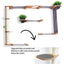 The Gardens - Modern Cat Tree with Plants Natural Bamboo Charcoal Gray Canvas Mini Garden Leaf Shelf Cat Condo Catastrophic Creations