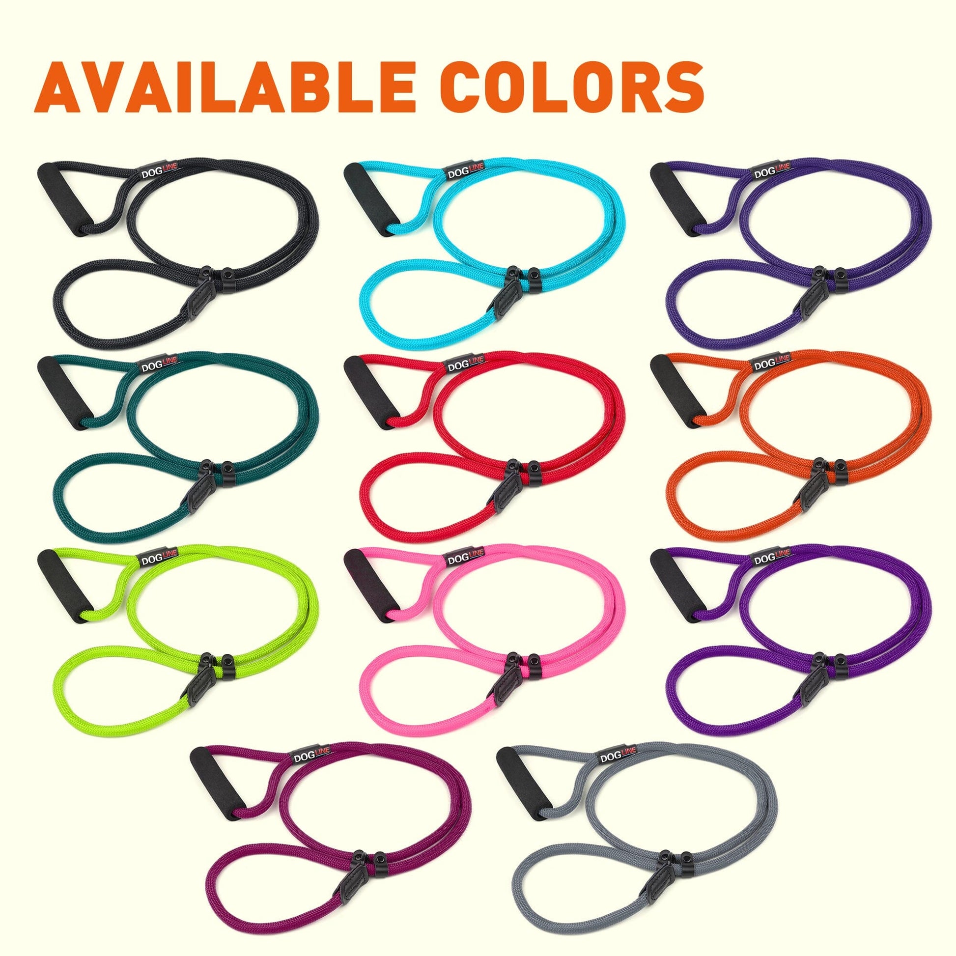 Round Nylon Slip Lead Dog Leashes Dogline