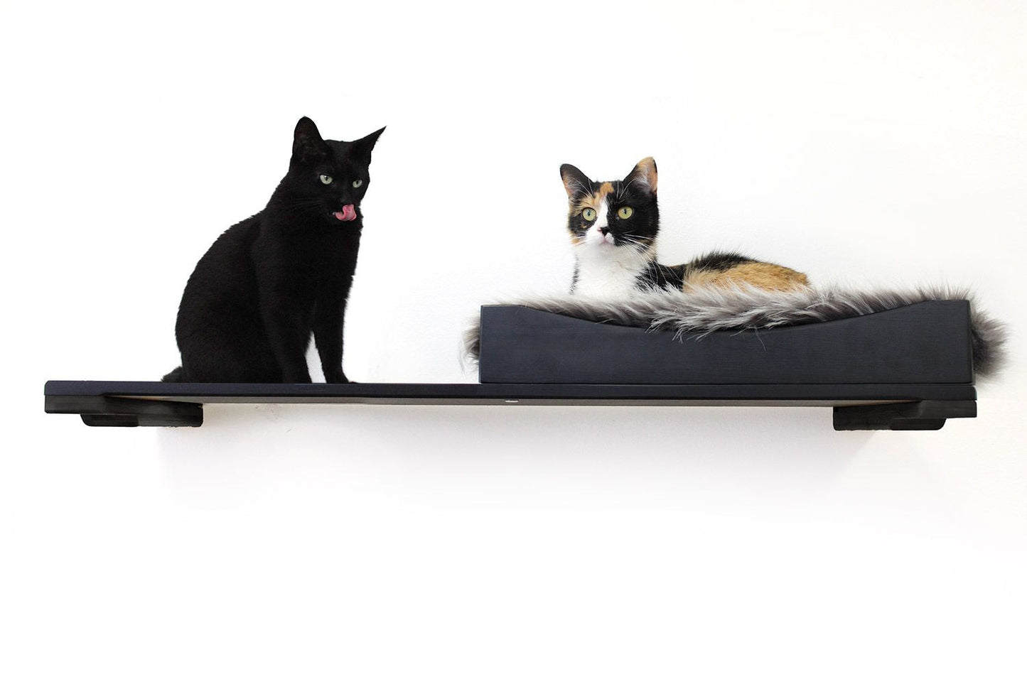 The Cat Nest Bed Onyx Bamboo Gray Plush 34" Solid Shelf Cat shelves/bed Catastrophic Creations