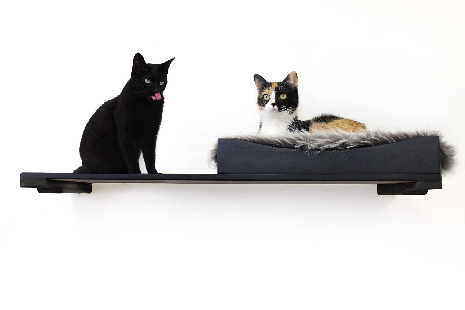 The Cat Nest Bed Onyx Bamboo Gray Plush 34" Solid Shelf Cat shelves/bed Catastrophic Creations