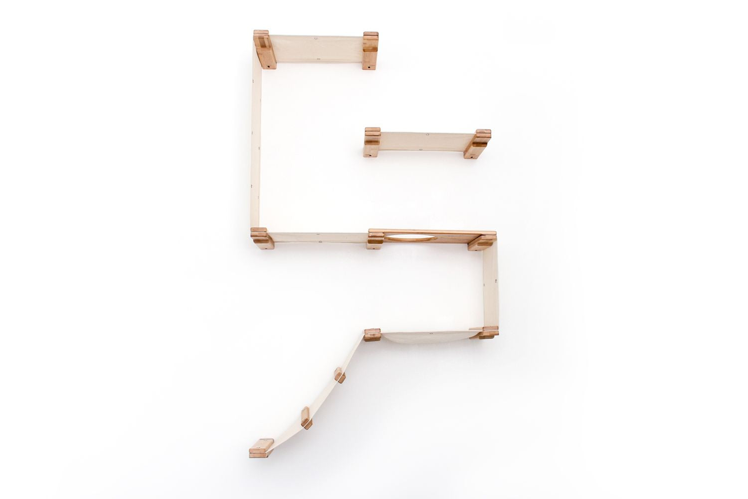 The Deluxe Cat Fort - Modern Cat Condo Natural Bamboo Natural Canvas None Cat Condo Catastrophic Creations