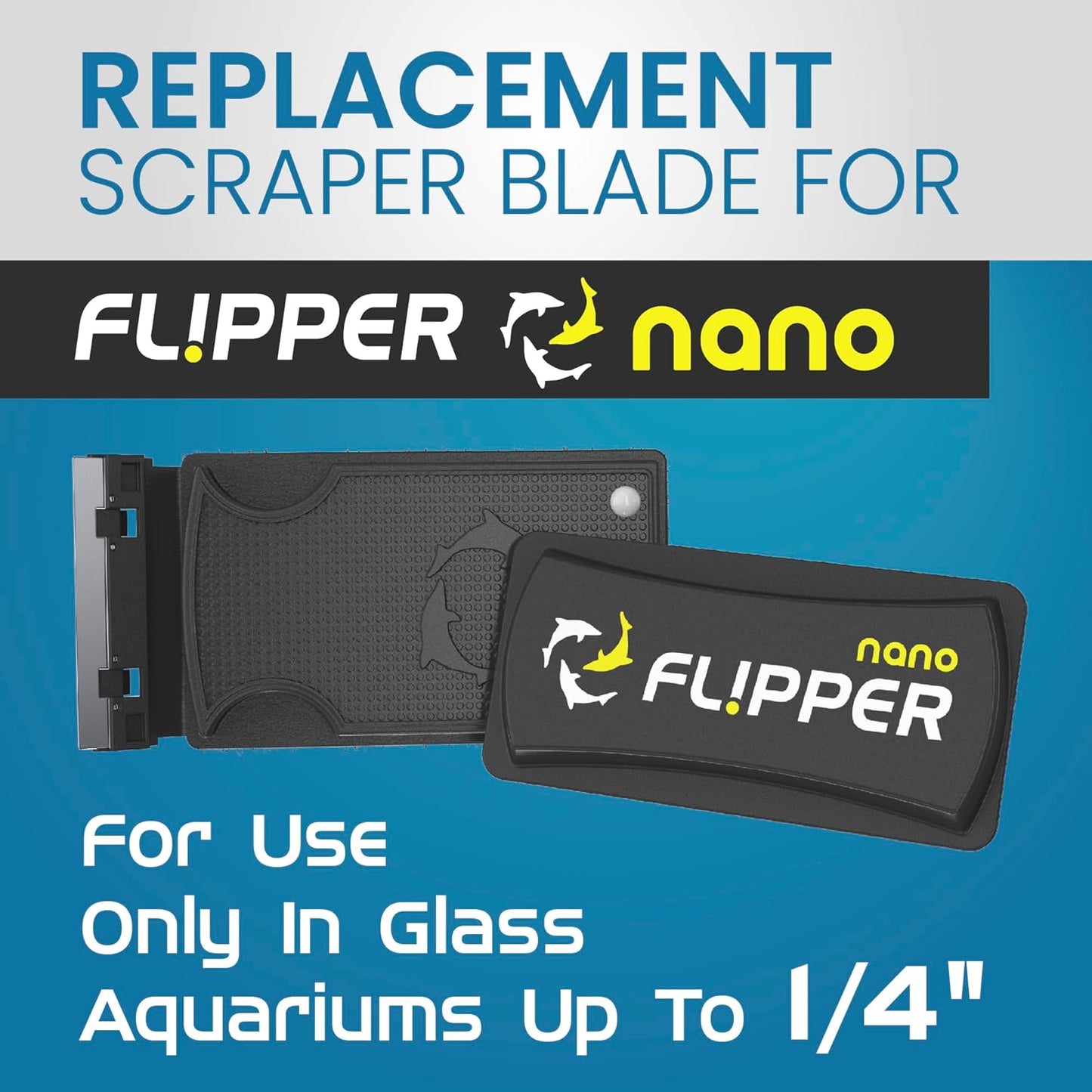 Flipper Nano Aquarium Cleaner Stainless Steel Replacement Blades 2 Pack Replacement Blades Flipper Aquarium Products