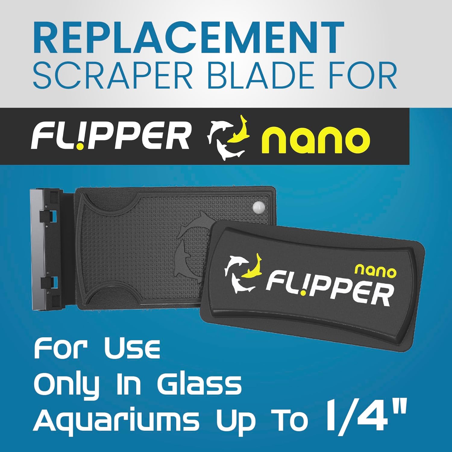 Flipper Nano Aquarium Cleaner Stainless Steel Replacement Blades 2 Pack Replacement Blades Flipper Aquarium Products