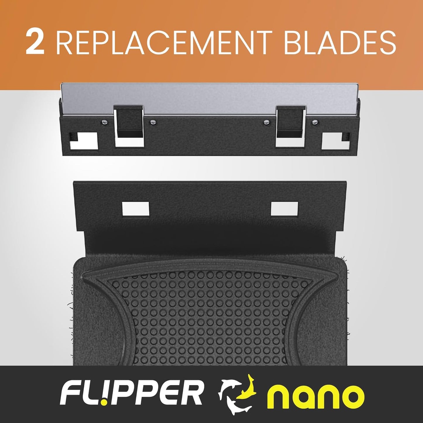 Flipper Nano Aquarium Cleaner Stainless Steel Replacement Blades 2 Pack Replacement Blades Flipper Aquarium Products