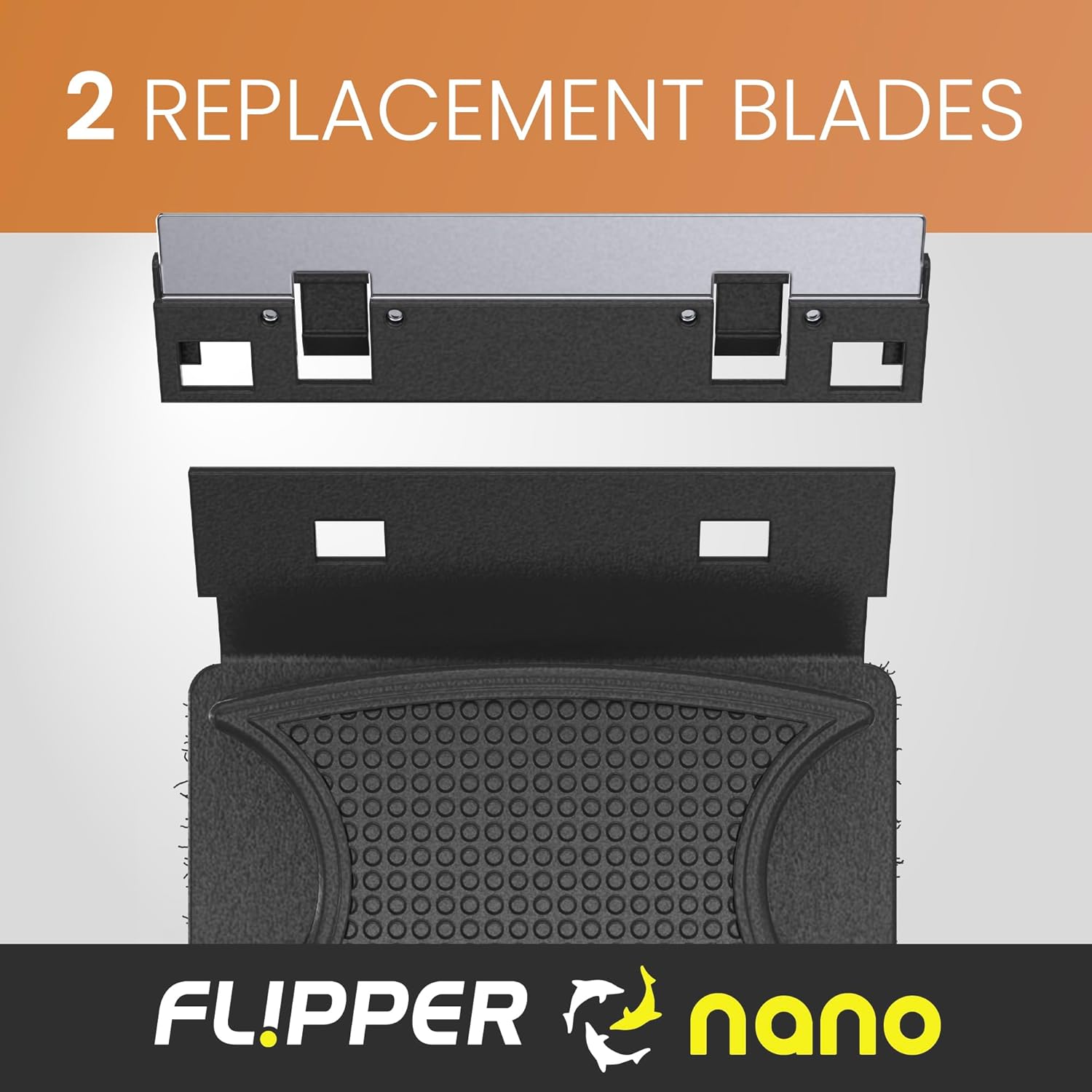 Flipper Nano Aquarium Cleaner Stainless Steel Replacement Blades 2 Pack Replacement Blades Flipper Aquarium Products