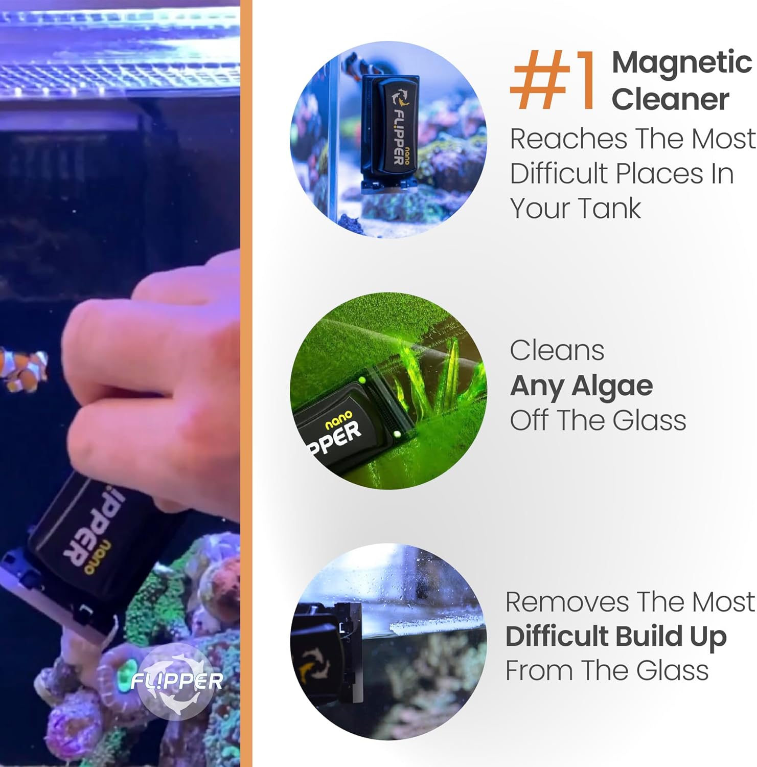 Flipper Nano Aquarium Cleaner Stainless Steel Replacement Blades 2 Pack Replacement Blades Flipper Aquarium Products