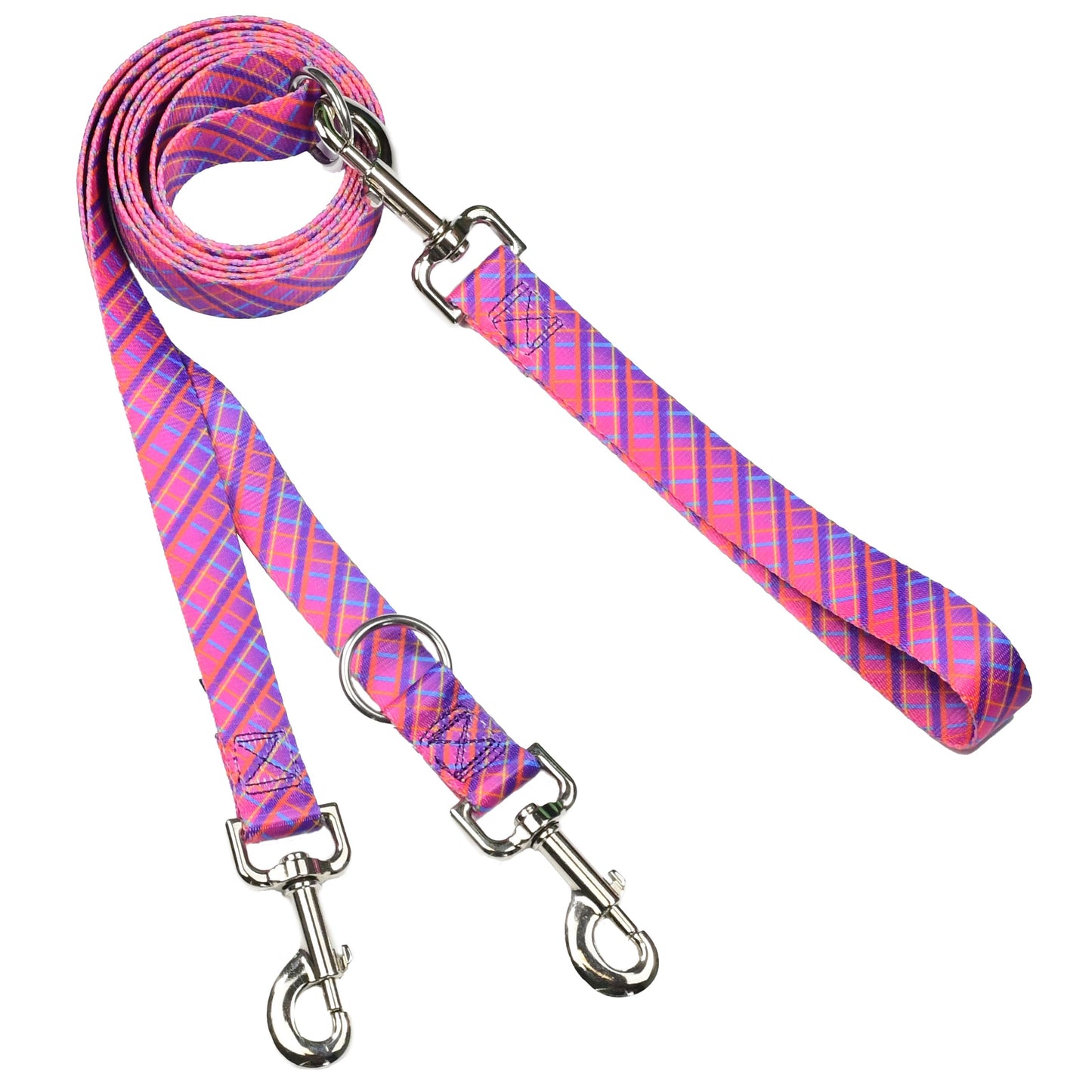 Neon Sunrise Pink Plaid Freedom No-Pull Dog Harness – EarthStyle 2 Hounds Design