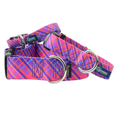 Neon Sunrise Pink Plaid Dog Collar – EarthStyle 2 Hounds Design