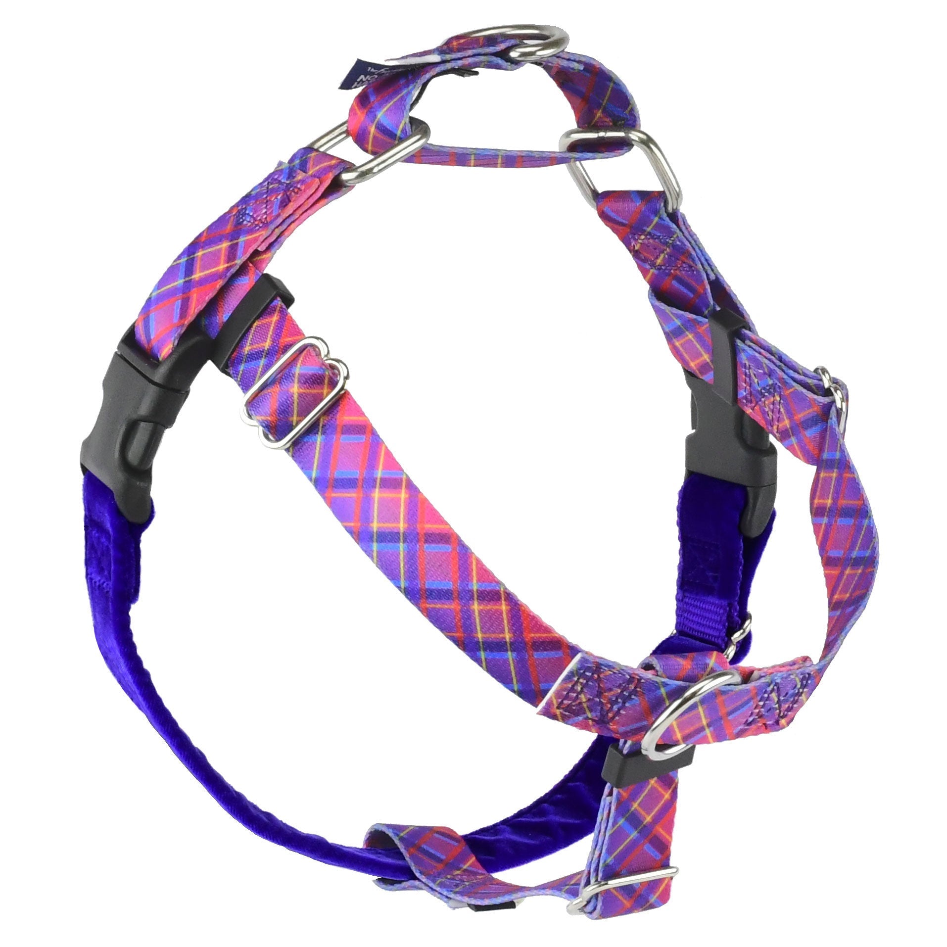 Neon Sunrise Pink Plaid Freedom No-Pull Dog Harness – EarthStyle 2 Hounds Design