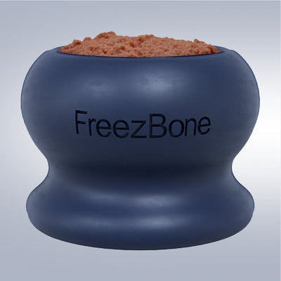 Freezball - Durable Fillable Dog Chew Bone Navy Freezbone