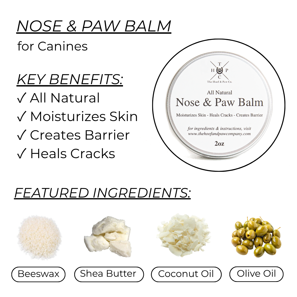 Nose & Paw Balm for Dogs - 2oz The Hoof & Paw Co.