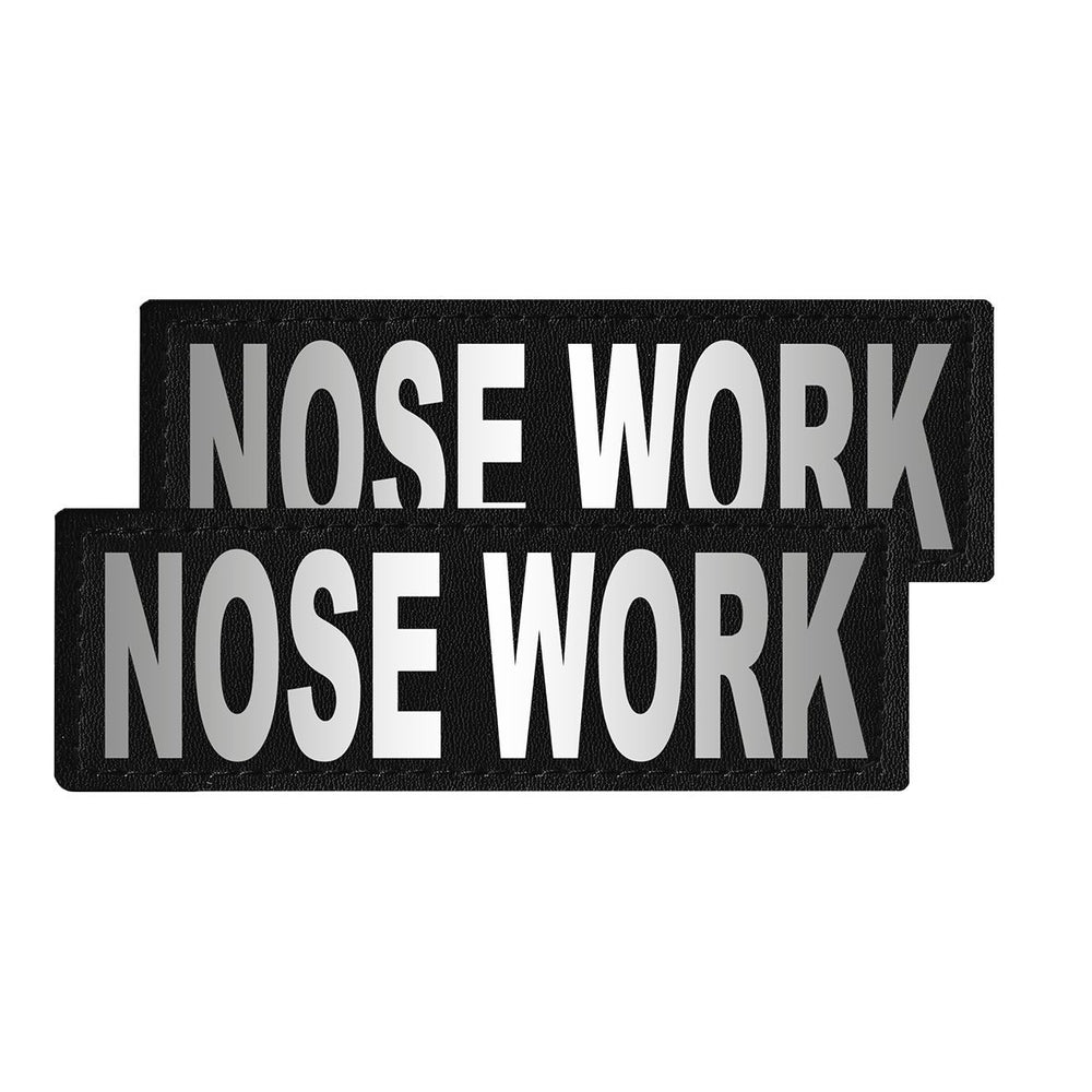 Removable Reflective Patches (Set of 2) "NOSE WORK" Dog Patches Dogline