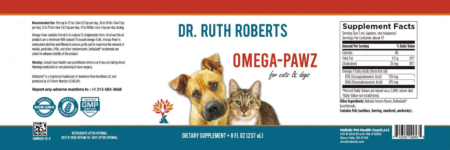 Omega Pawz - Liquid Omega 3 Oil for Dogs and Cats Animals & Pet Supplies Dr. Ruth Roberts