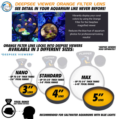 DeepSee Viewer Black - Orange Filter Aquarium Viewer Flipper Aquarium Products