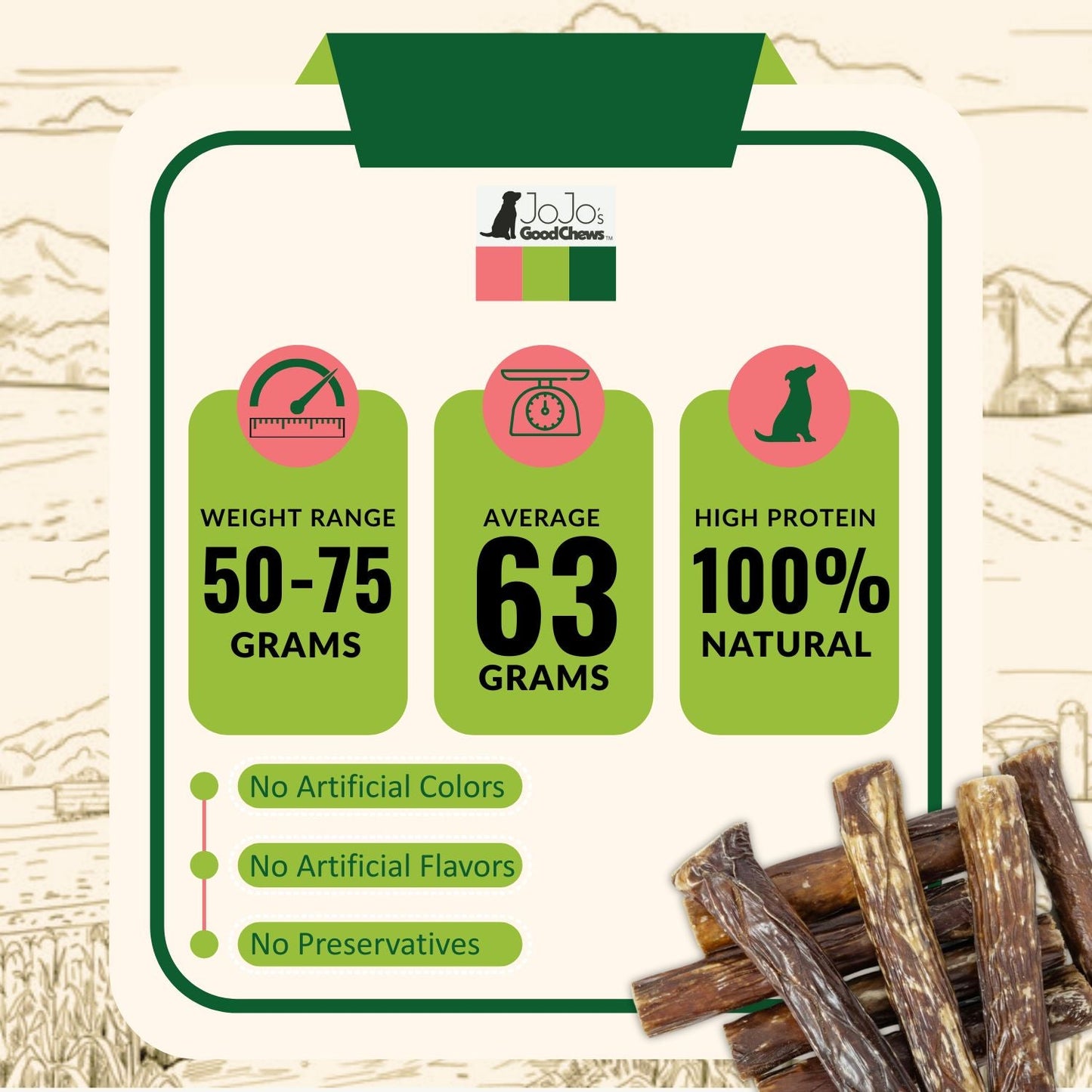 All-Natural Beef Stuffed Gullet Dog Treats – Protein-Packed Chews – 6 Inches (25/Case) Dog Treats American Pet Supplies