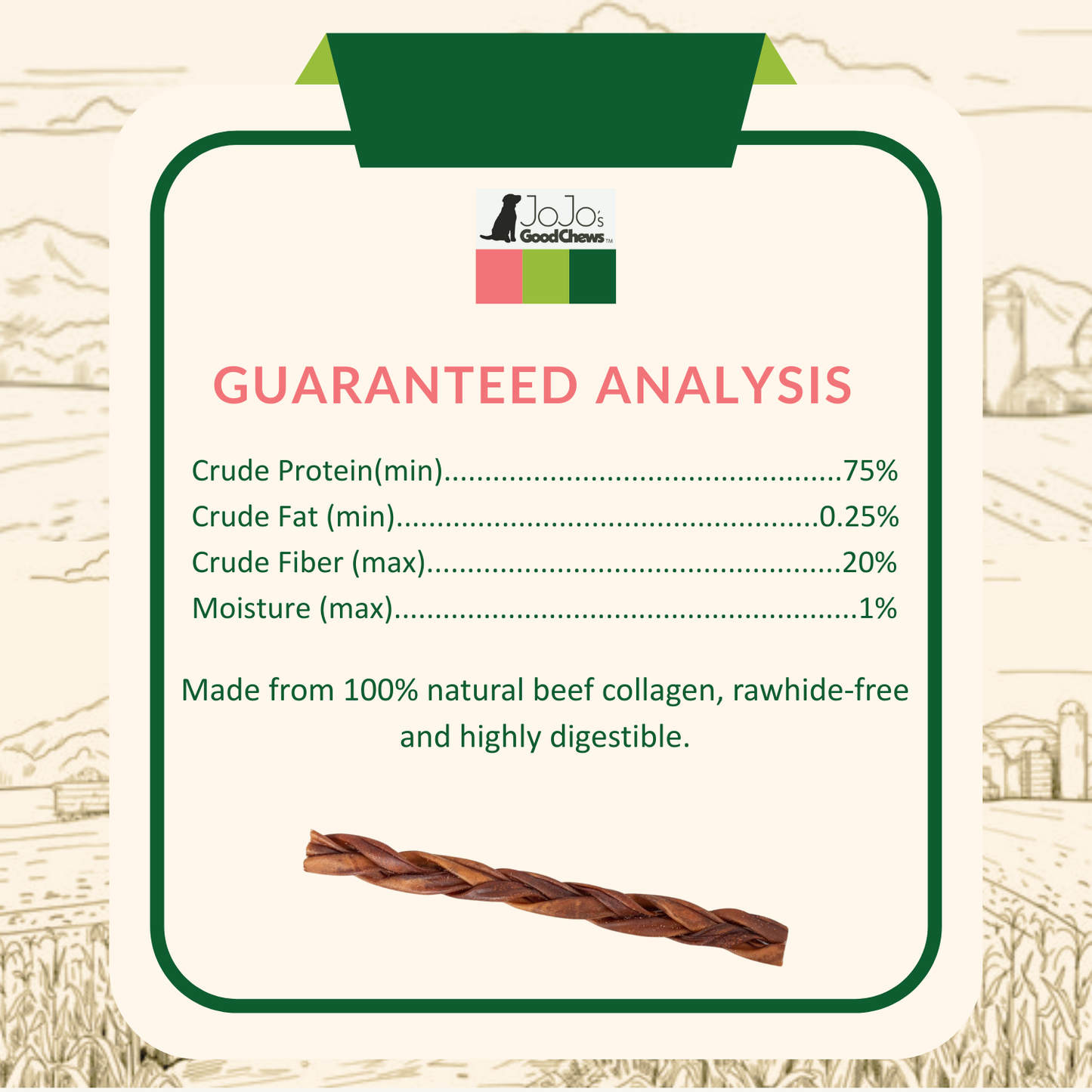 Braided Collagen Stick Dog Treats for Joint Health - 12-Inch Standard (4-Pack) Dog Treats American Pet Supplies