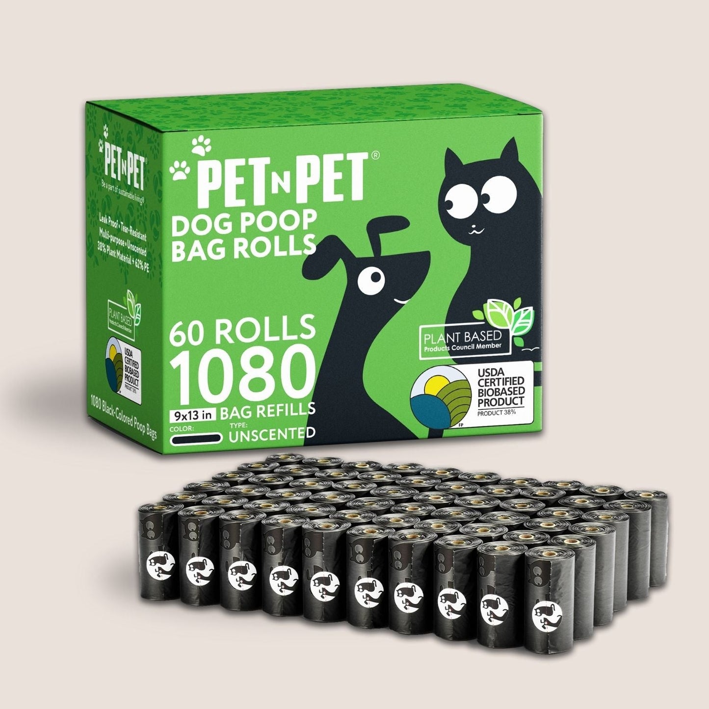 41% Plant-based Poop Bags Black Poop Bags Poop bags Pet N Pet ®