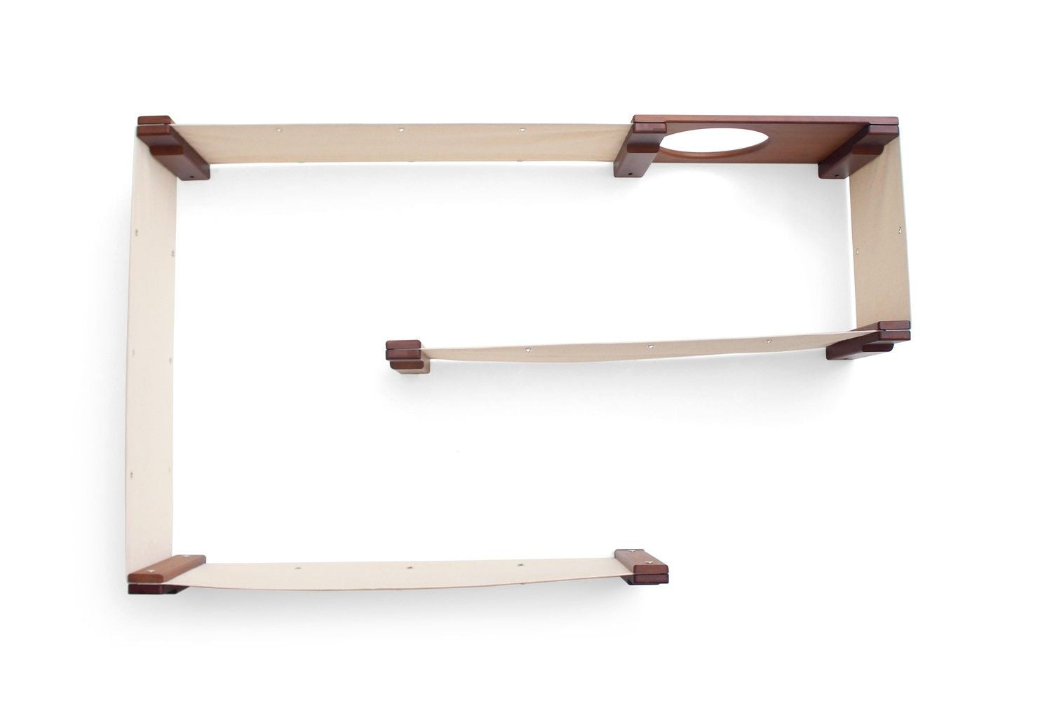 Cat Maze Wall - 3 Tier Cat Tree English Chestnut Bamboo Natural Canvas None Cat Condo Catastrophic Creations