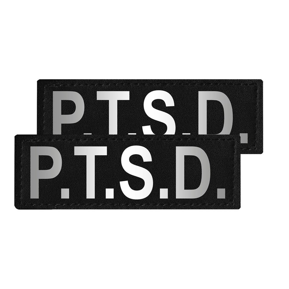 Removable Reflective Patches (Set of 2) "P.T.S.D." Dog Patches Dogline