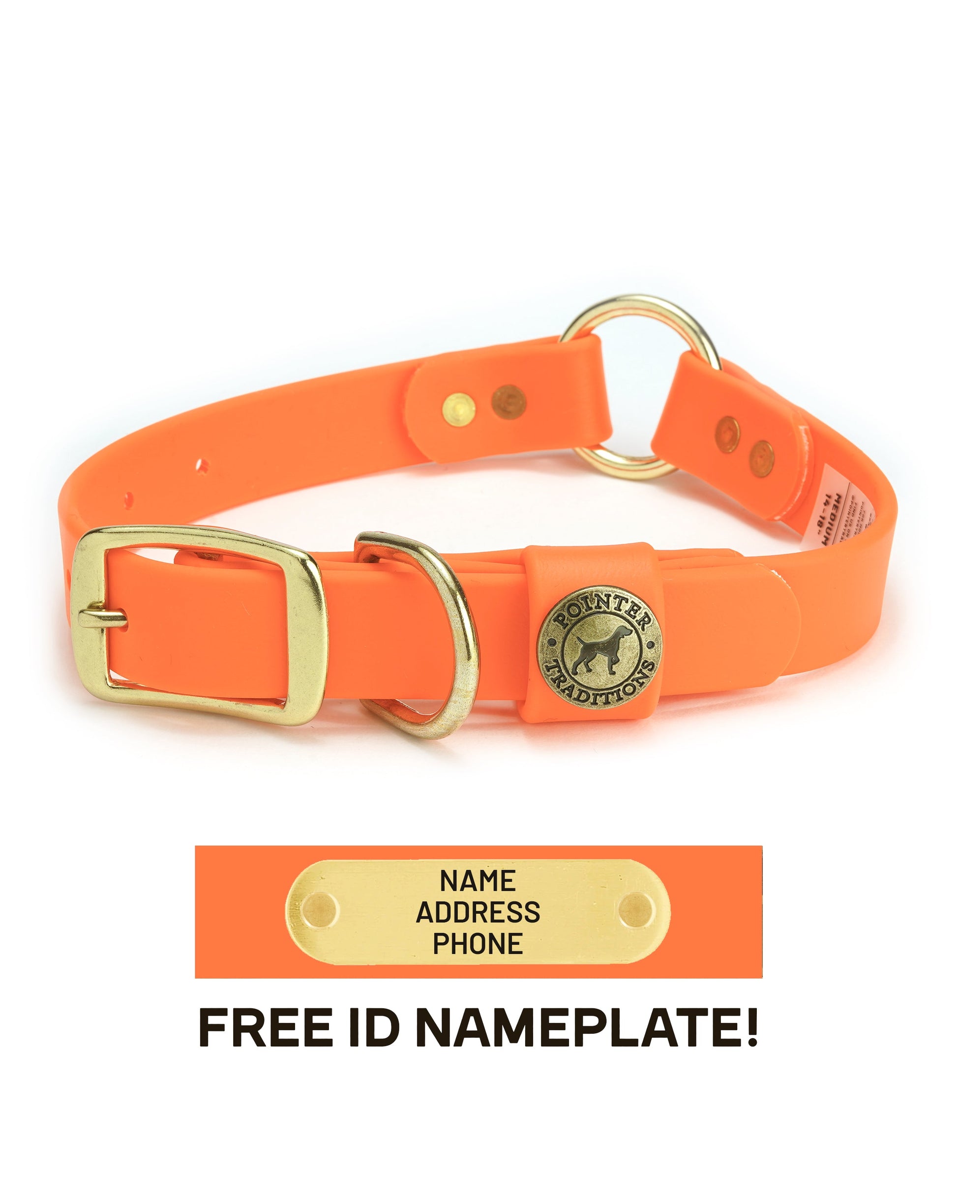 Hunting Dog Center Ring Collar - Blaze Orange Dog Supplies Pointer Traditions