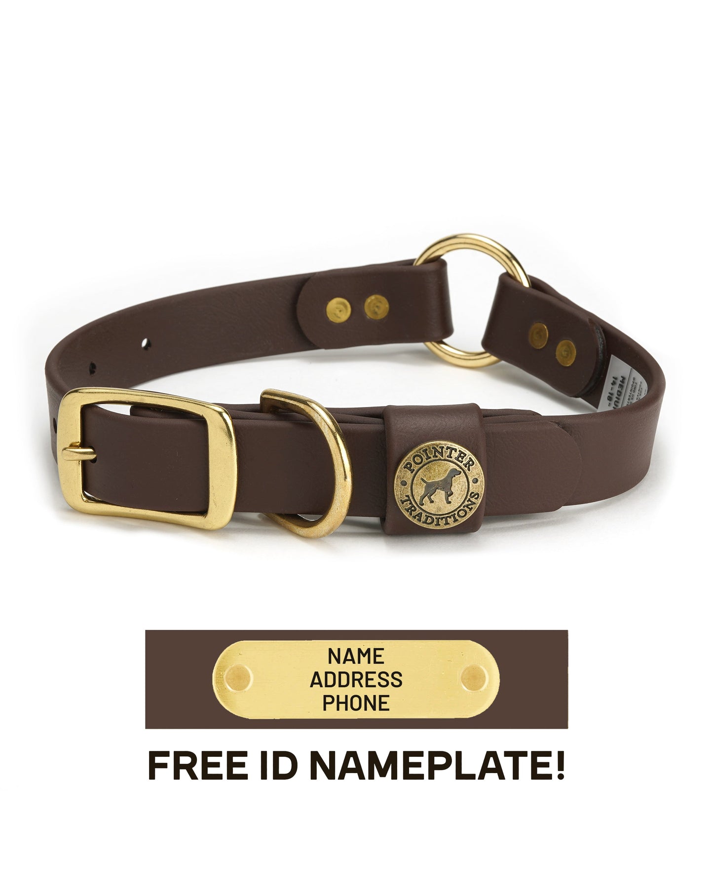 Hunting Dog Center Ring Collar - Leather Brown Dog Supplies Pointer Traditions