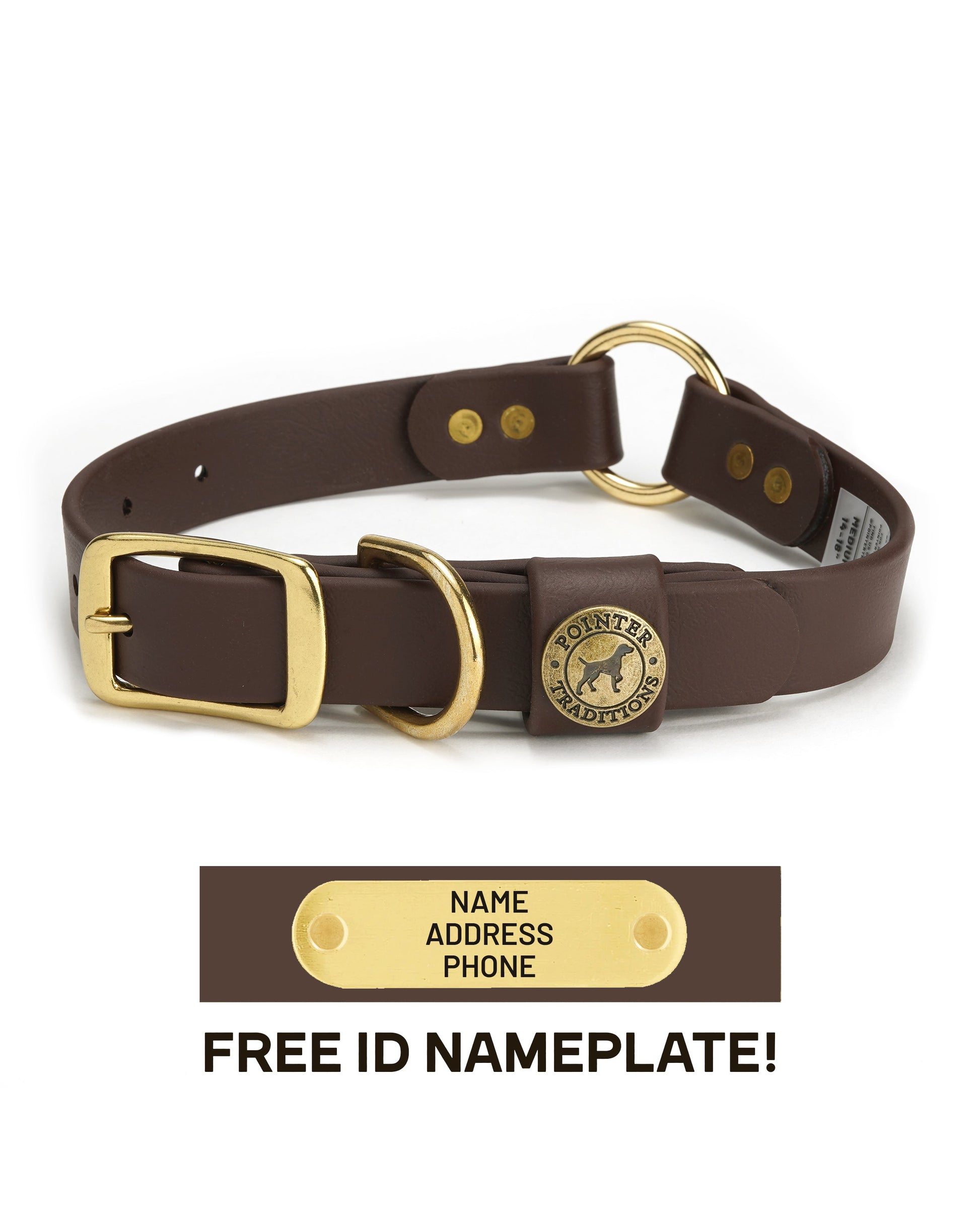 Hunting Dog Center Ring Collar - Leather Brown Dog Supplies Pointer Traditions