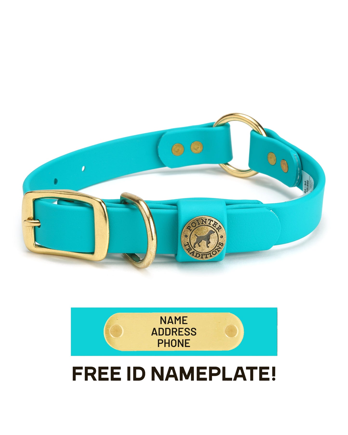 Hunting Dog Center Ring Collar - Teal Dog Supplies Pointer Traditions