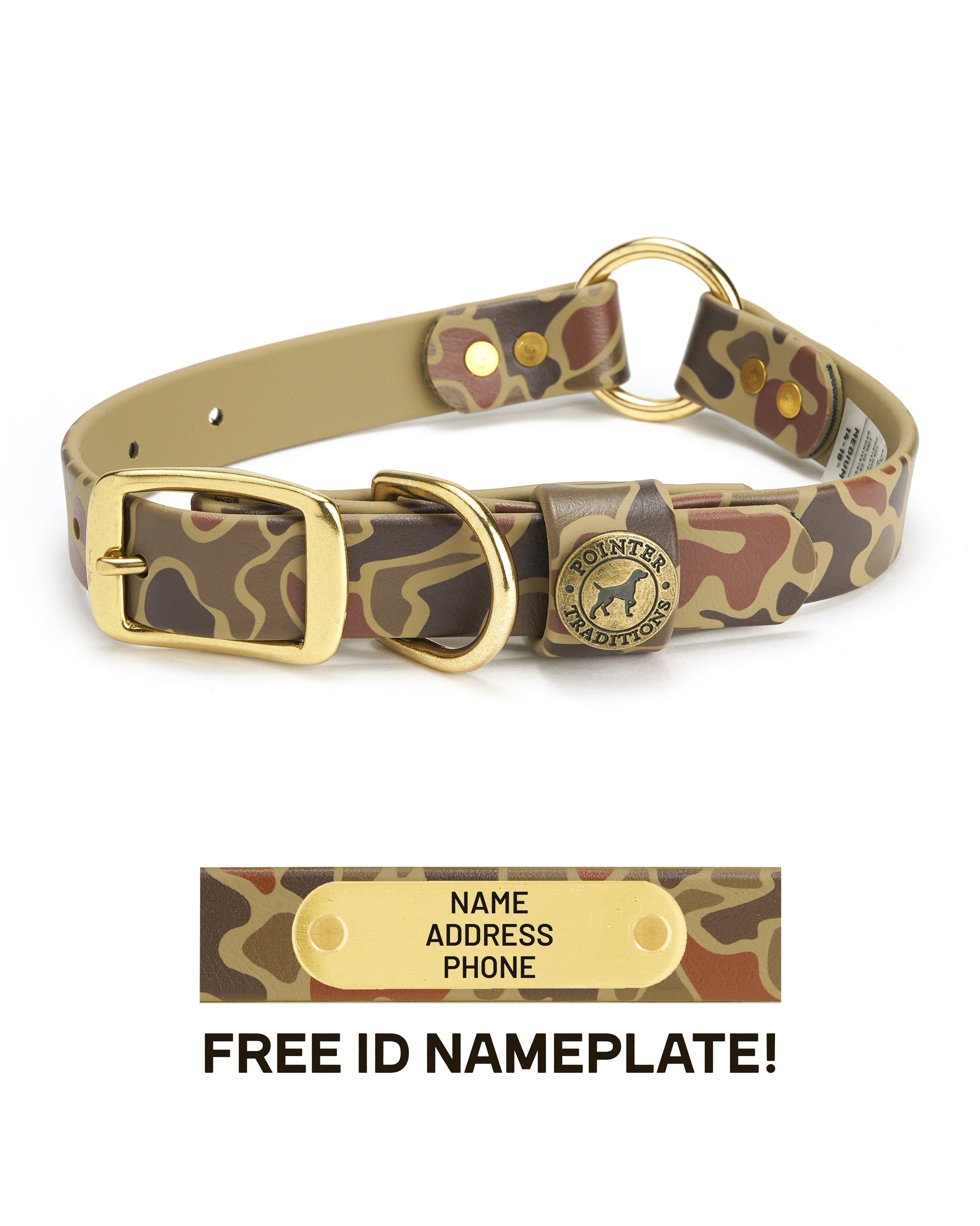 Hunting Dog Center Ring Collar - Wingshooter Vintage Camo Dog Supplies Pointer Traditions