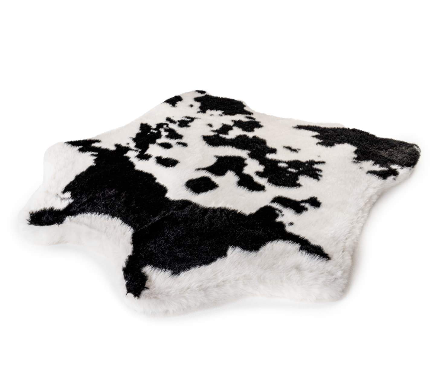 PupRug® Animal Print Memory Foam Dog Bed - Black Faux Cowhide Dog Beds Paw.com
