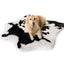 PupRug® Animal Print Memory Foam Dog Bed - Black Faux Cowhide Dog Beds Paw.com