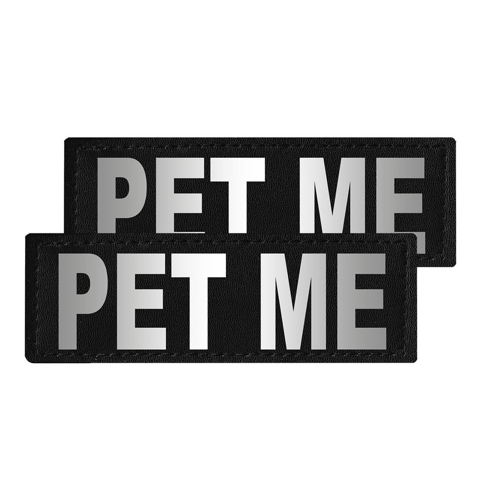 Removable Reflective Patches (Set of 2) "PET ME" Dog Patches Dogline