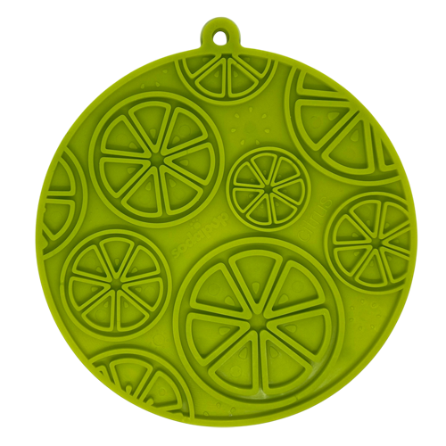 Citrus Design eMat - Enrichment Lick Mat For Dogs and Cats - with Suction Cups | USA Made Lime Green Citrus emat EMAT SodaPup/True Dogs, LLC