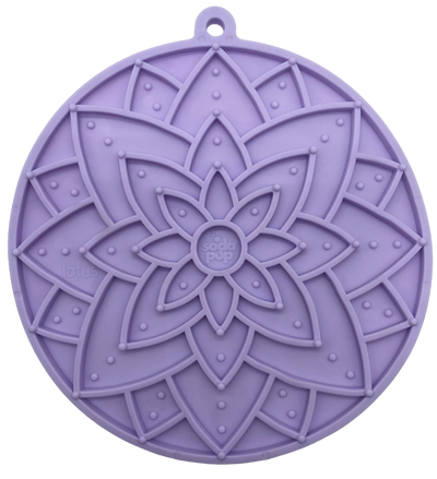 Lotus Design Lick Mat with Suction Cups - Dog Enrichment & Grooming | USA Made Pastel Purple Lotus emat EMAT SodaPup/True Dogs, LLC