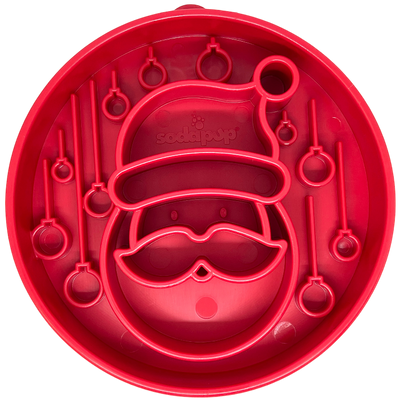 Santa Christmas eBowl Slow Feeder - Prevents Bloat | USA Made Santa eBowl - red EBOWL SodaPup/True Dogs, LLC