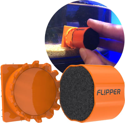 Flipper Pico 2-in-1 Magnetic Aquarium Cleaner Magnet Orange Scrubber Flipper Aquarium Products