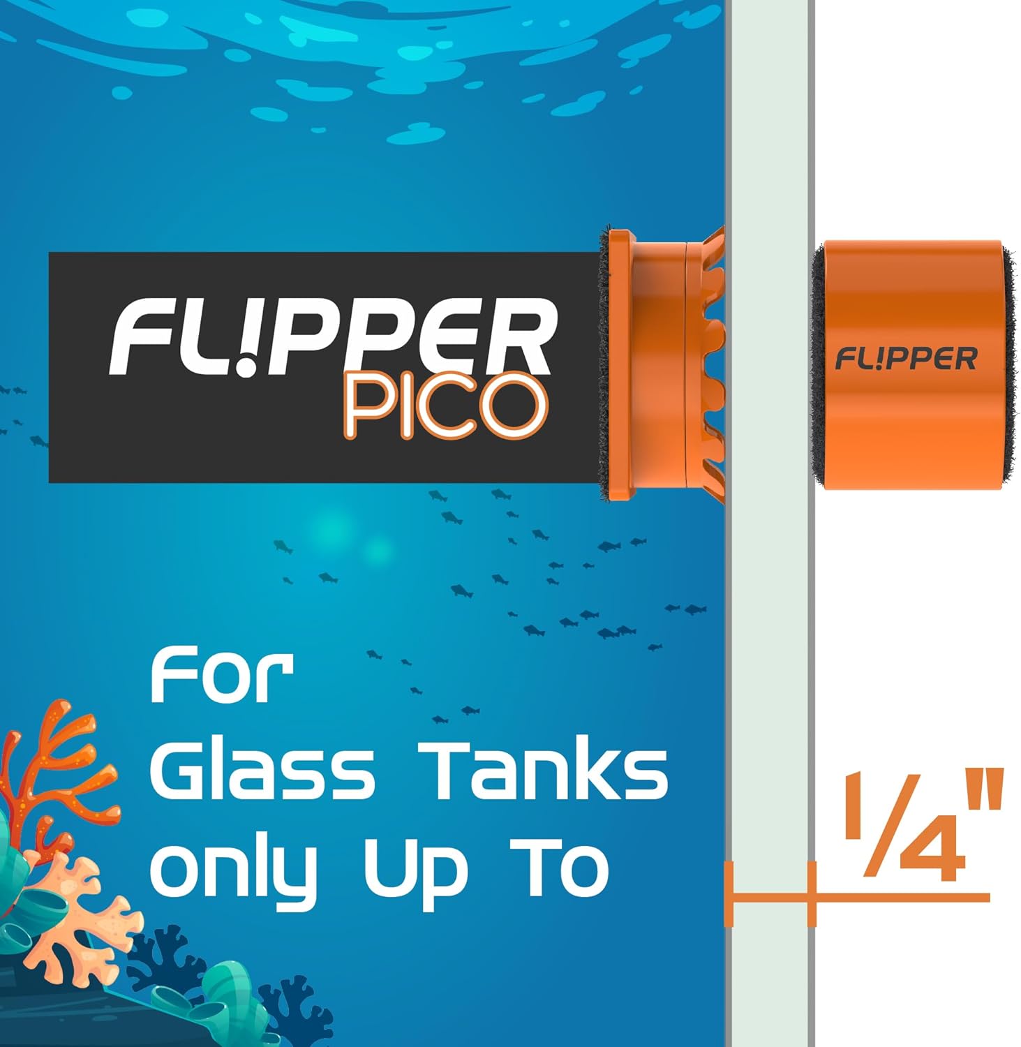 Flipper Pico 2-in-1 Magnetic Aquarium Cleaner Magnet Scrubber Flipper Aquarium Products