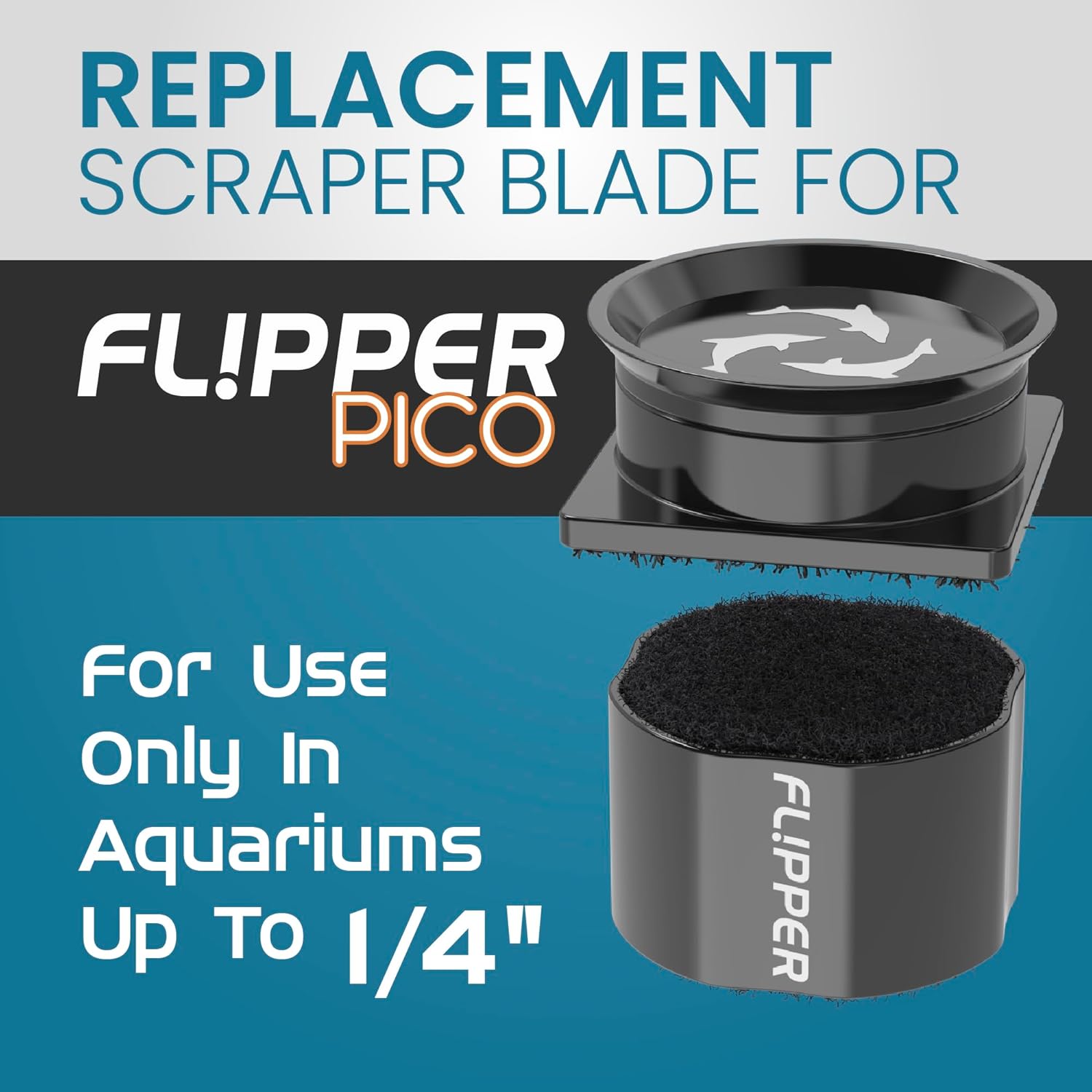 Flipper Pico 2 in 1 Aquarium Magnet Cleaner Replacement Blades 4 Pack Replacement Blades Flipper Aquarium Products