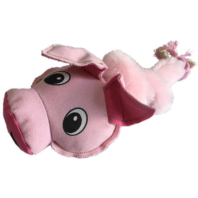 22" Safari Pig Animal Toy with Embedded Ball & Rope Dog Toys Dogline