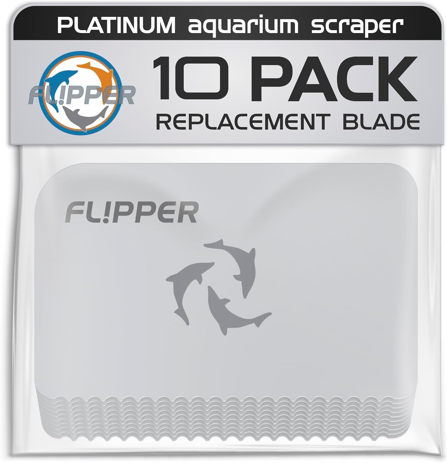 Flipper Platinum Algae Scraper Replacement Blades 10 Pack Replacement Blades Flipper Aquarium Products