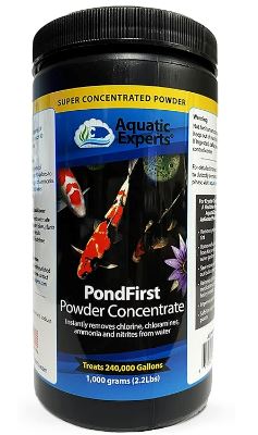 PondFirst - Concentrated Instant Dechlorinator for Fish Ponds, Makes Water Safe for Koi and Goldfish, Made in The USA 1 kg - Treats 240k gallons Water Conditioner Aquatic Experts