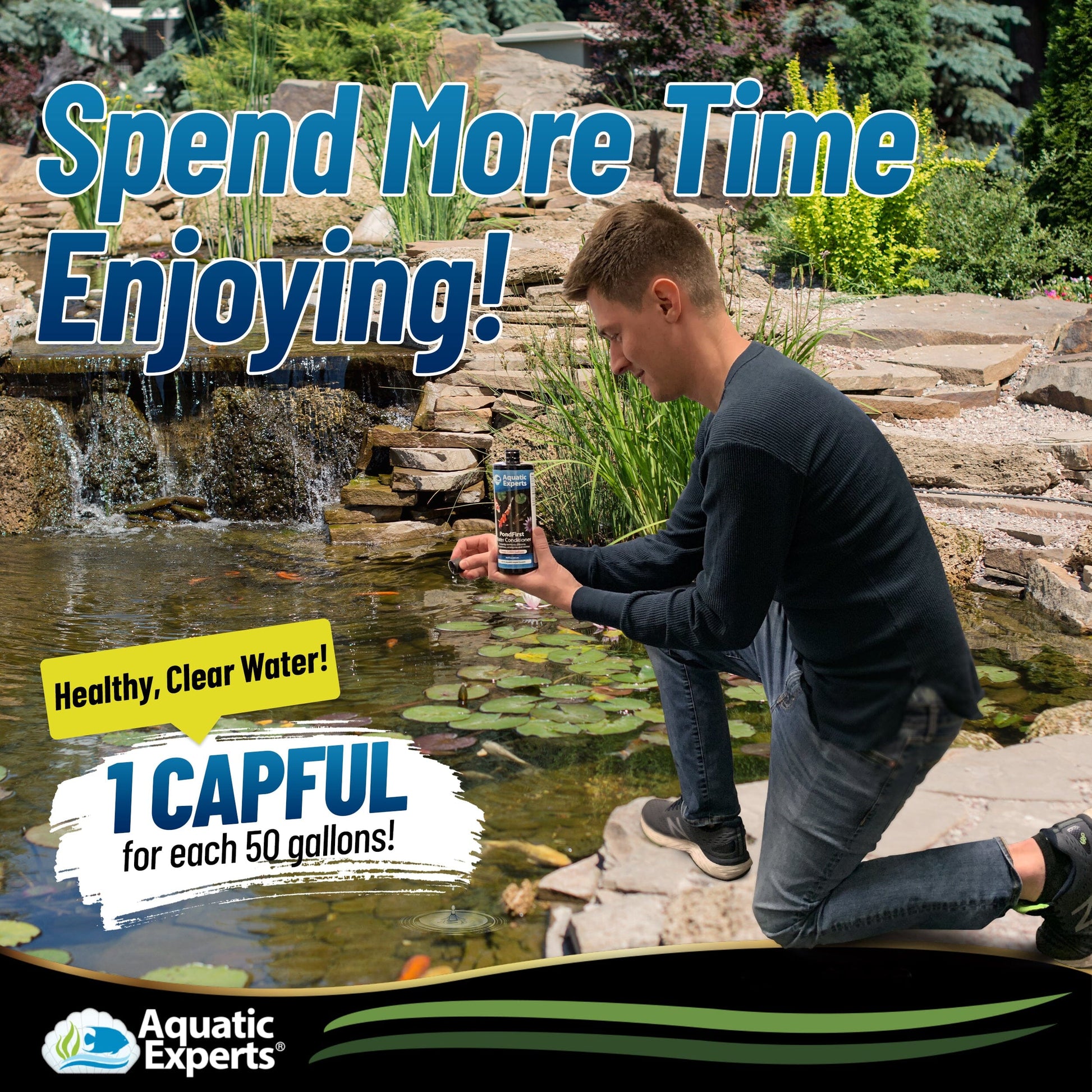 PondFirst - Concentrated Instant Dechlorinator for Fish Ponds, Makes Water Safe for Koi and Goldfish, Made in The USA Water Conditioner Aquatic Experts