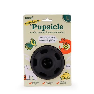 Image of a large black superchewer pupsicle ball 