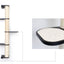 Wall Mounted Cat Climbing Pole - Sisal Onyx Bamboo 4-Tier Leaf Shelf Natural Cork Pad Cat Scratcher Catastrophic Creations