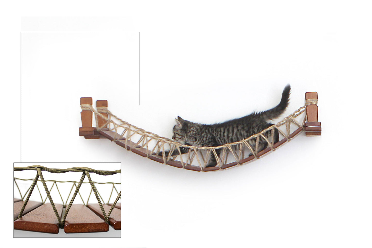 Cat Bridge for Wall English Chestnut Bamboo 34" Cat Bridge Catastrophic Creations