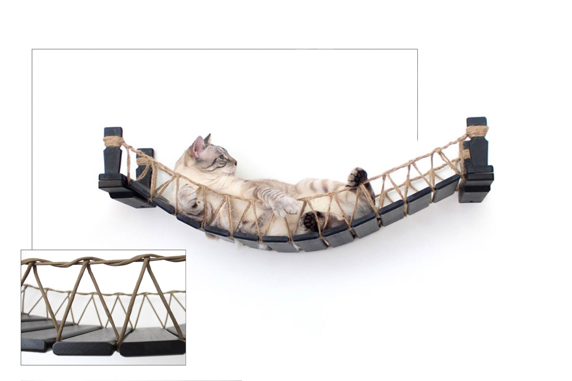 Cat Bridge for Wall Onyx Bamboo 34" Cat Bridge Catastrophic Creations