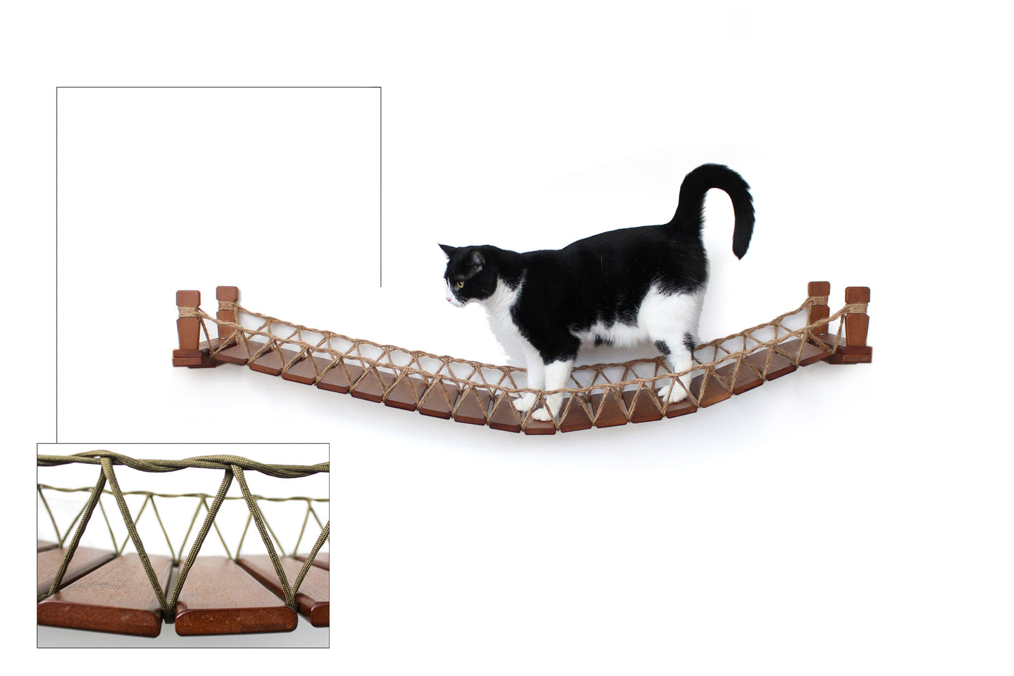 Cat Bridge for Wall English Chestnut Bamboo 50" Cat Bridge Catastrophic Creations